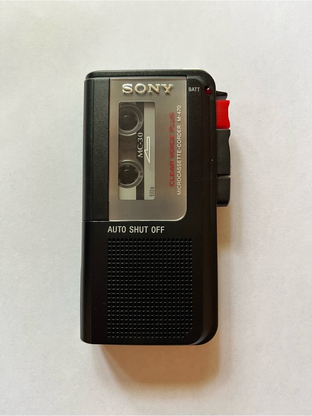 Sony M-470 Black Microcassette Recorder